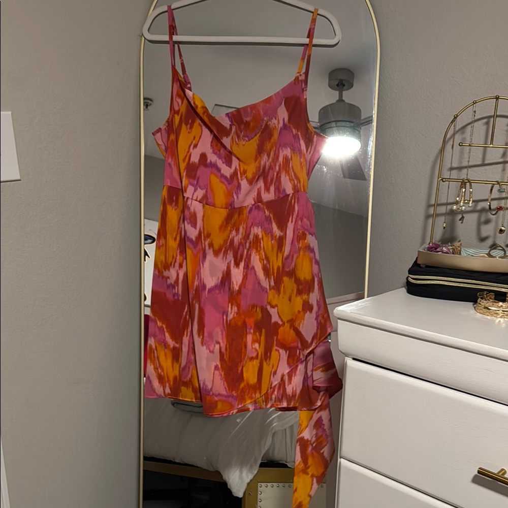 Vibrant Pink and Orange Dress